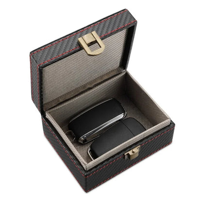 ZD-1021 19 x 12 x 9cm Carbon Fiber RFID Blocking Phone Case Car Keys Signal Shielding Security Container