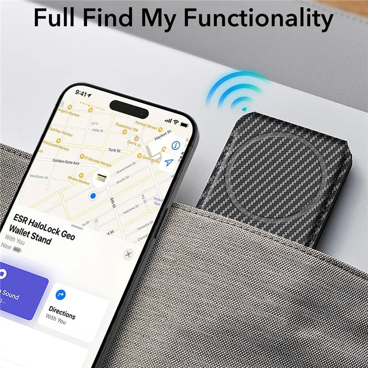 ESR 2K609 Magnetic Card Holder Wallet Stand Grip Finger Loop Compatible with Apple Find My
