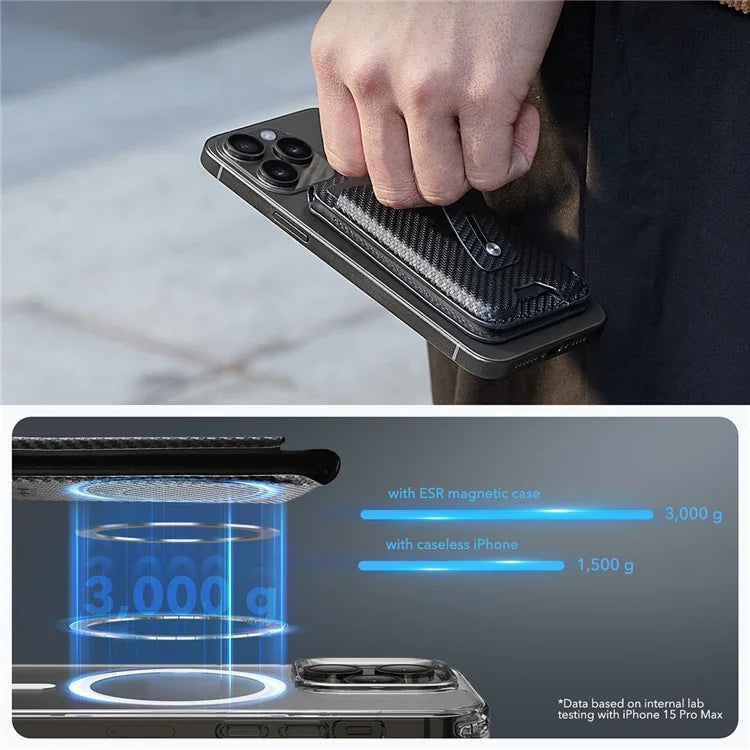 ESR 2K609 Magnetic Card Holder Wallet Stand Grip Finger Loop Compatible with Apple Find My