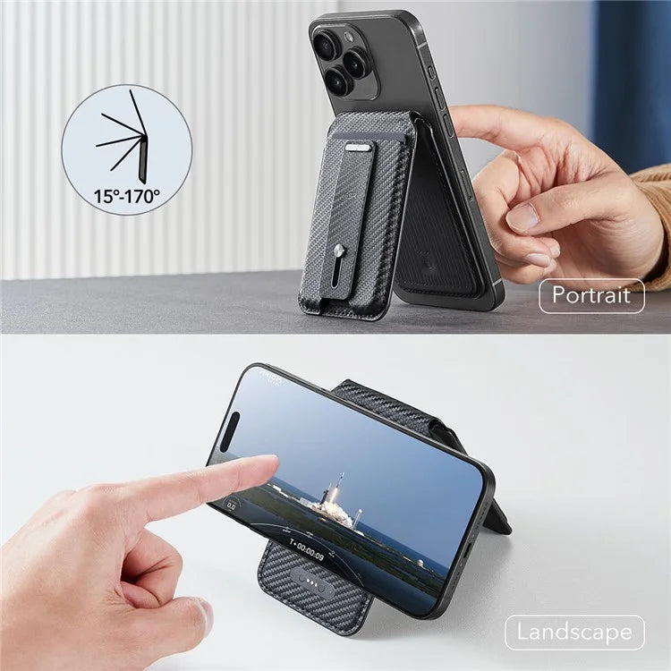 ESR 2K609 Magnetic Card Holder Wallet Stand Grip Finger Loop Compatible with Apple Find My