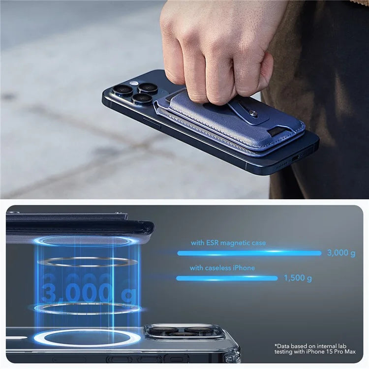 ESR 2K609 Magnetic Card Holder Wallet Stand Grip Finger Loop Compatible with Apple Find My