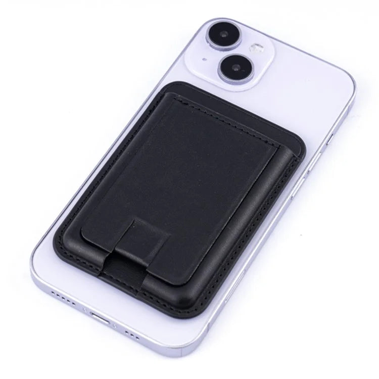 MRC048 Card Holder for Back of Phone Stick-on ID Credit Adhesive Leather Pouch Kickstand Card Sleeve Pocket