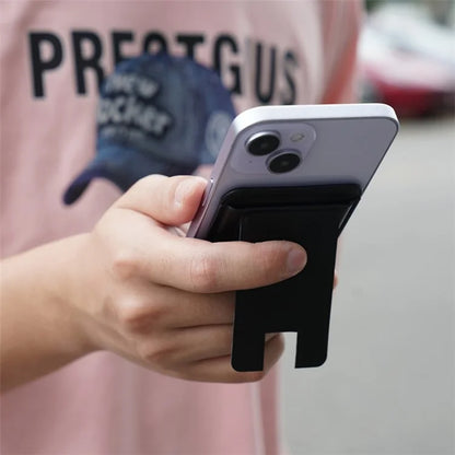 MRC048 Card Holder for Back of Phone Stick-on ID Credit Adhesive Leather Pouch Kickstand Card Sleeve Pocket