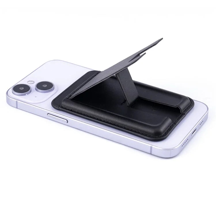 MRC048 Card Holder for Back of Phone Stick-on ID Credit Adhesive Leather Pouch Kickstand Card Sleeve Pocket