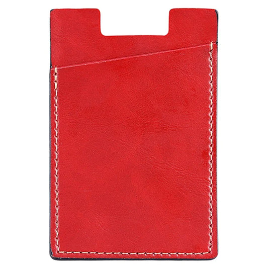 MRC02 PU Leather Sticky Single Card Holder Magnetic Car Mount Phone Card Case