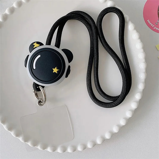 45cm Phone Lanyard Cartoon Pendant Crossbody Rope Neck Strap with Patch