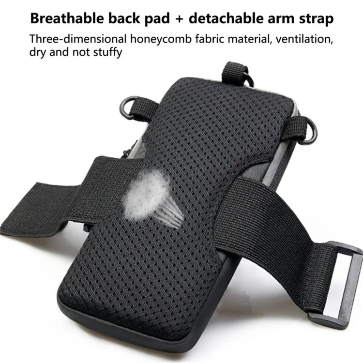 Outdoor Sports Fitness Armband Pouch Men Women Mobile Phone Arm Bag with Shoulder Strap