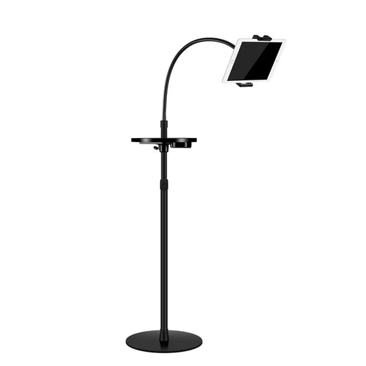 UP-9ST Phone Tablet Holder for iPhone 16 / 16 Plus / 16 Pro / 16 Pro Max Floor Stand Aluminum Alloy+ABS Angle Adjustable Lazy Phone Bracket