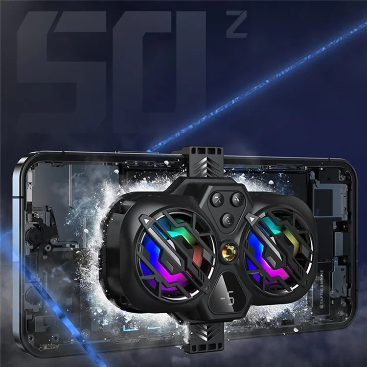K11 Semiconductor Dual-Core Cooling Fan Smartphone Radiator with RGB Light