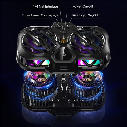 K11 Semiconductor Dual-Core Cooling Fan Smartphone Radiator with RGB Light