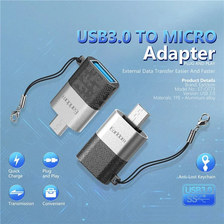 EARLDOM OT73 USB Female to Micro Male OTG Adapter Android Phone Tablet U-Disk Mouse Connector