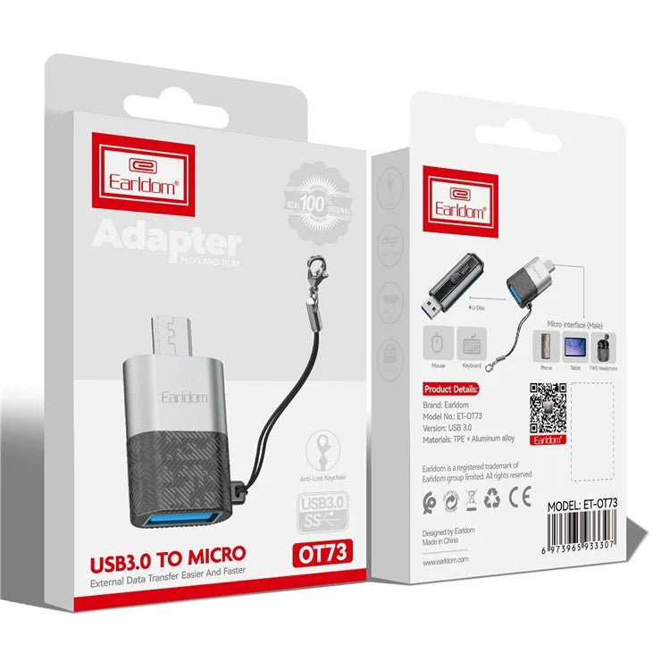 EARLDOM OT73 USB Female to Micro Male OTG Adapter Android Phone Tablet U-Disk Mouse Connector