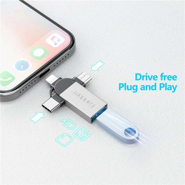 EARLDOM OT93 3-in-1 OTG Adapter 8 Pin Type-C Mirco Converter Connector