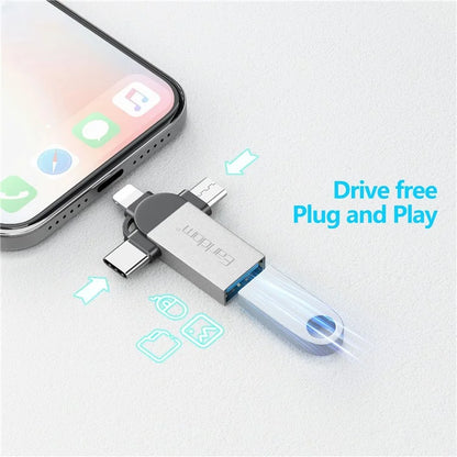 EARLDOM OT93 3-in-1 OTG Adapter 8 Pin Type-C Mirco Converter Connector