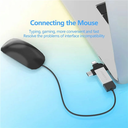 EARLDOM OT93 3-in-1 OTG Adapter 8 Pin Type-C Mirco Converter Connector