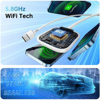 Car Wireless Carplay Adapter Wired to Wireless Carplay Dongle for iPhone