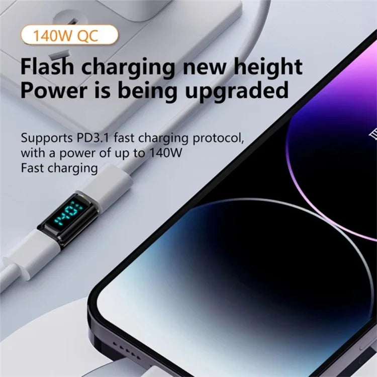 Type-C Male to Male 40Gbps PD 140W Digital Display Charging Data Transmission Adapter
