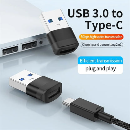 USB 3.0 Male to Type-C Female Converter 5Gbps Data Transmission OTG Adapter