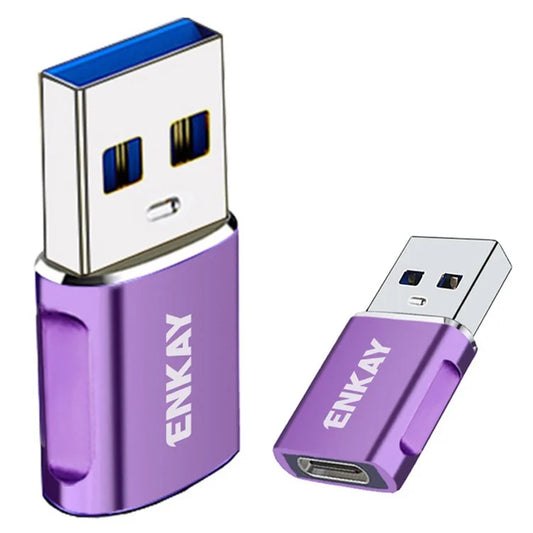 ENKAY HAT PRINCE ENK-AT119 USB 3.0 Male Adapter to Type-C Female Fast Data Transfer Converter