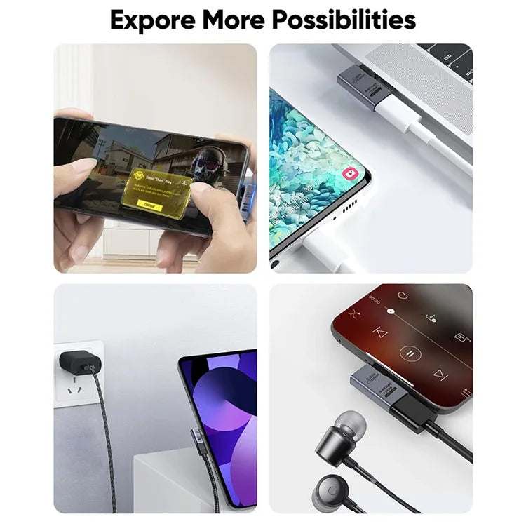 CABLECREATION USB 4.0 Elbow Type-C Male to Type-C Female Converter 240W Fast Charging Adapter