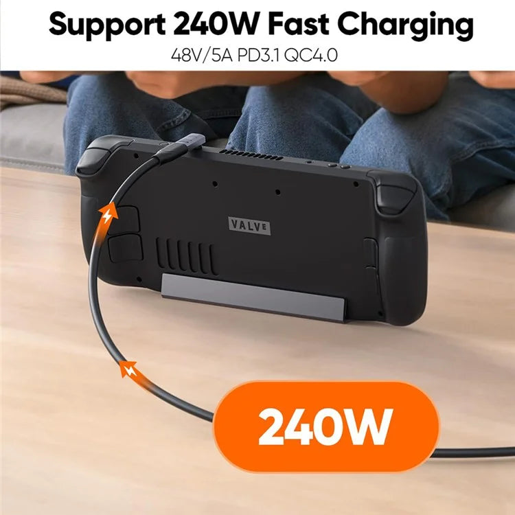 CABLECREATION USB 4.0 Elbow Type-C Male to Type-C Female Converter 240W Fast Charging Adapter
