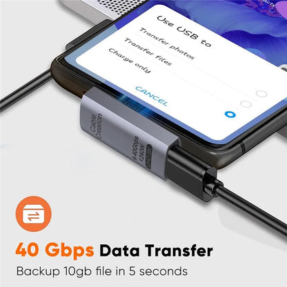 CABLECREATION USB 4.0 Elbow Type-C Male to Type-C Female Converter 240W Fast Charging Adapter