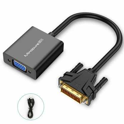 MINDPURE AD013 1920x1080P 60Hz DVI to VGA Male to Female Adapter Cable for Projectors Monitors