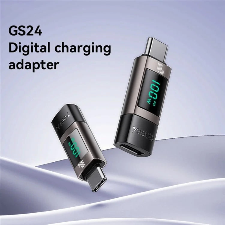 YESIDO GS24 CTOC 100W Fast Charging USB-C Extender Adapter Type-C Male to Female Converter