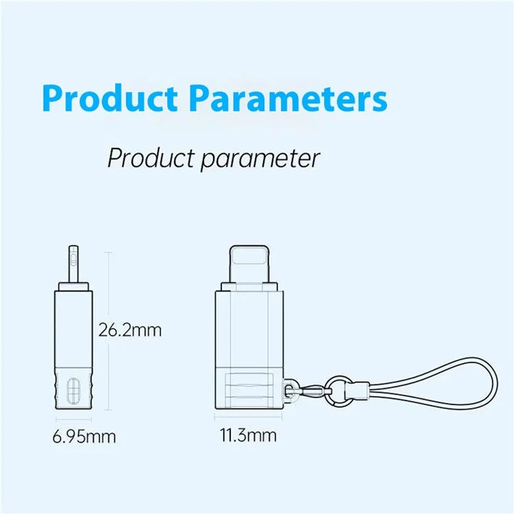 AWEI A11 Type-C Female to iP Male Charging Converter Data Transfer Mini Adapter