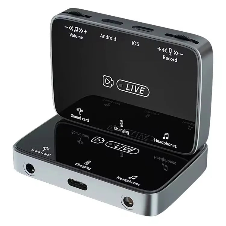 MH319 For 8-Pin iOS / Type-C Android Stereo Live Streaming Converter Sound Card Karaoke Adapter