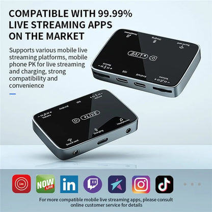 MH319 For 8-Pin iOS / Type-C Android Stereo Live Streaming Converter Sound Card Karaoke Adapter