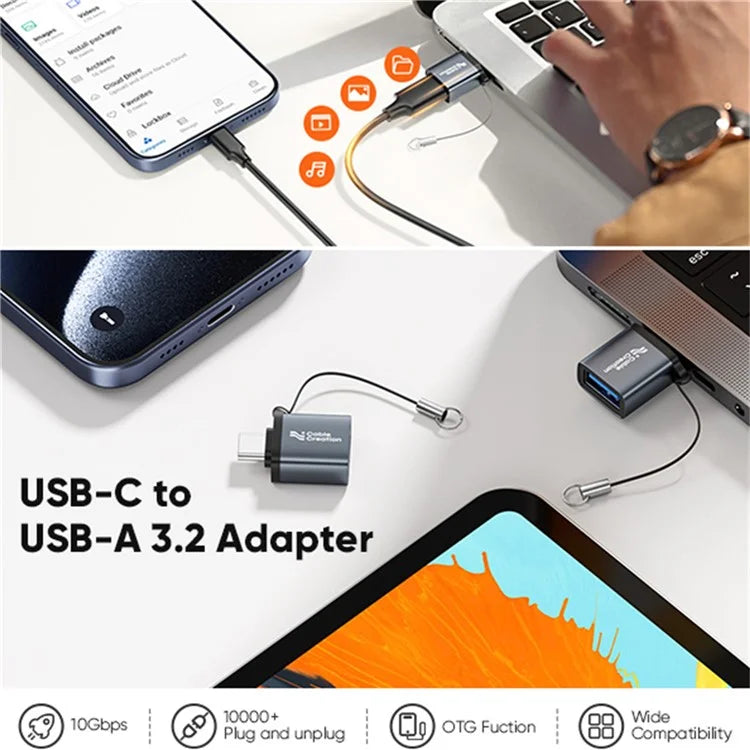 CABLECREATION CC1326 Type-C to USB Converter 10Gbps High Speed OTG Adapter