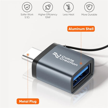 CABLECREATION CC1326 Type-C to USB Converter 10Gbps High Speed OTG Adapter