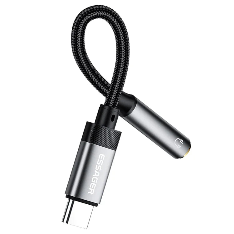 ESSAGER Type-C Male to 3.5mm Female Headphone Connection Audio Adapter Cable
