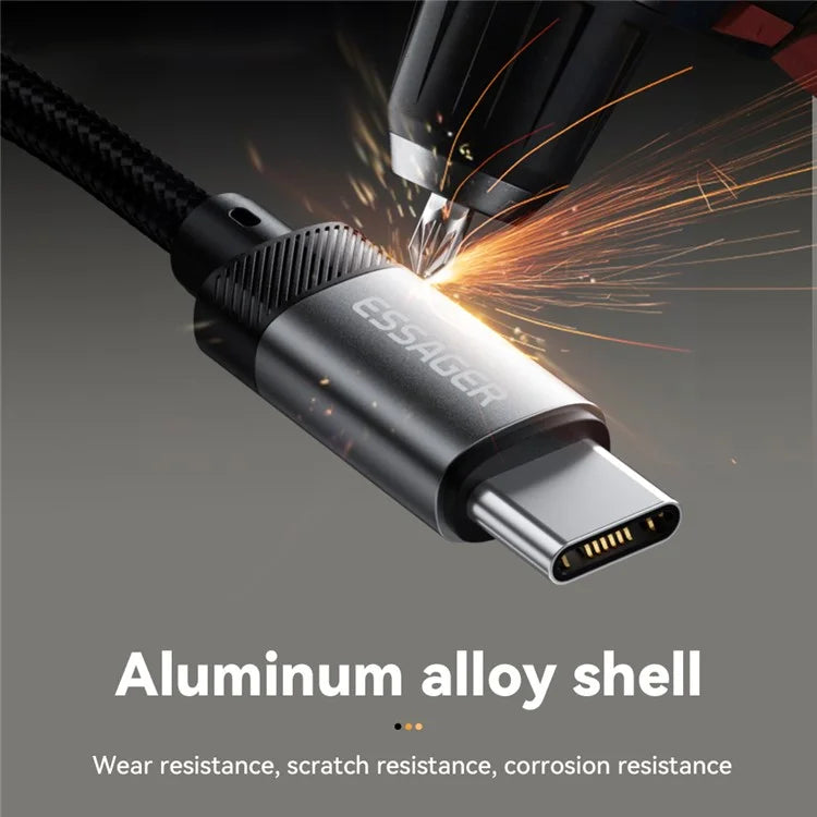 ESSAGER Type-C Male to 3.5mm Female Headphone Connection Audio Adapter Cable