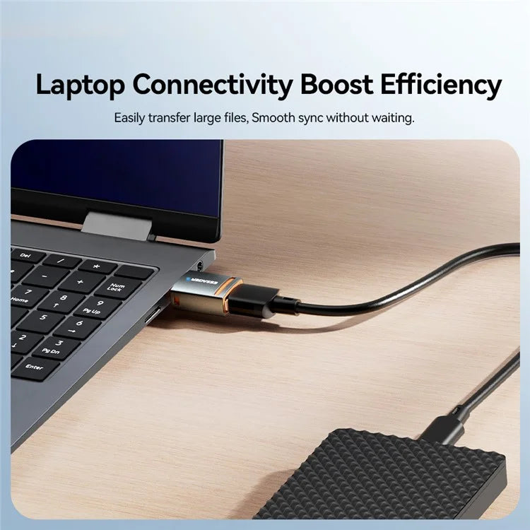 ESSAGER Type-C Female to USB Male Adapter Aluminum Alloy OTG Connector