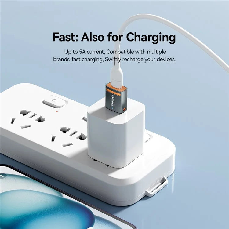 ESSAGER Micro Female to Type-C Male Converter Aluminum Alloy OTG Adapter