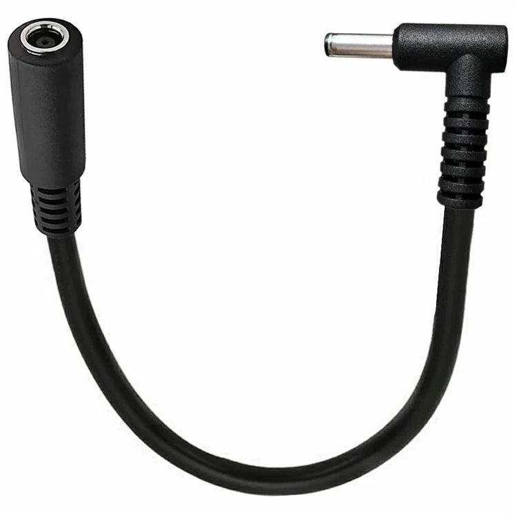 15cm 90 Degree 4.5mmx3.0mm Male to Female Adapter DC Power Connector Cable for HP / Dell Laptops