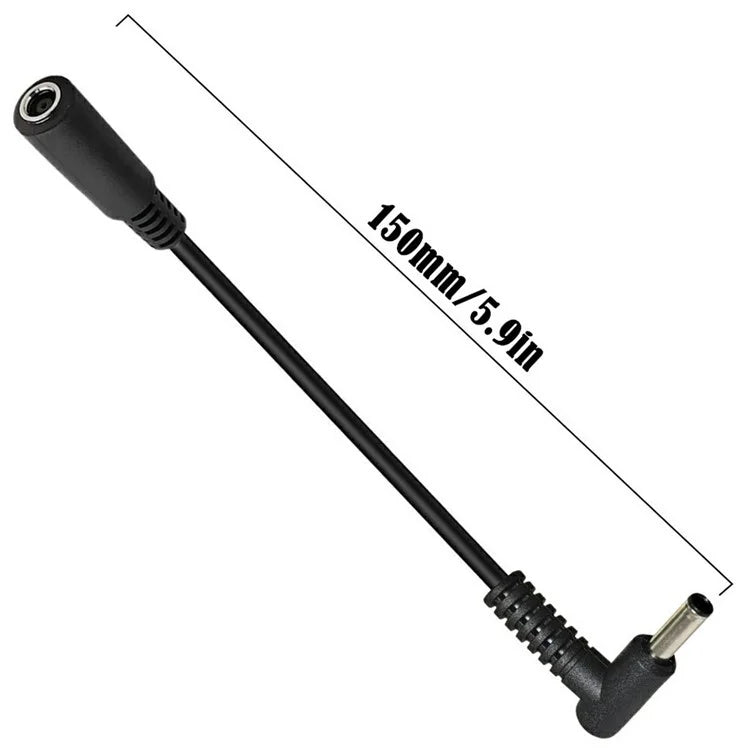 15cm 90 Degree 4.5mmx3.0mm Male to Female Adapter DC Power Connector Cable for HP / Dell Laptops