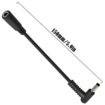 15cm 90 Degree 4.5mmx3.0mm Male to Female Adapter DC Power Connector Cable for HP / Dell Laptops