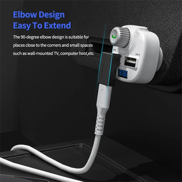 ENKAY HAT PRINCE 2Pcs 90 Degree USB 3.0 Male to Type-C Female Converter Right Angle Mini Adapter