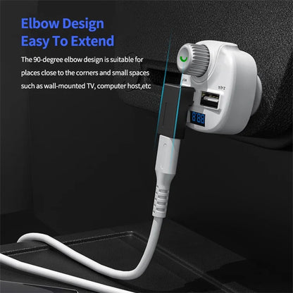 ENKAY HAT PRINCE 2Pcs 90 Degree USB 3.0 Male to Type-C Female Converter Right Angle Mini Adapter