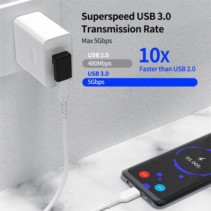 ENKAY HAT PRINCE 2Pcs 90 Degree USB 3.0 Male to Type-C Female Converter Right Angle Mini Adapter