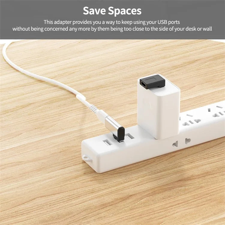 ENKAY HAT PRINCE 2Pcs 90 Degree USB 3.0 Male to Type-C Female Converter Right Angle Mini Adapter