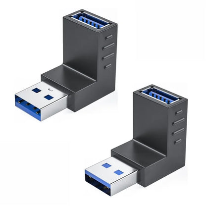 ENKAY HAT PRINCE 2Pcs Right Angle Converter USB 3.0 Male to Female 90 Degree Adapter