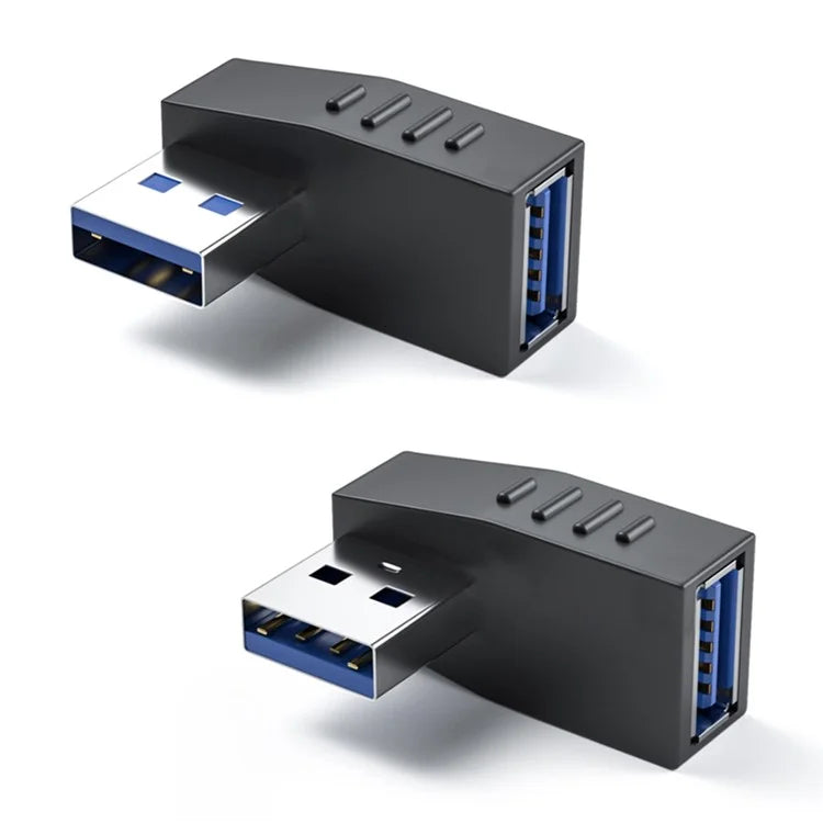 ENKAY HAT PRINCE 2Pcs Right Angle Converter USB 3.0 Male to Female 90 Degree Adapter