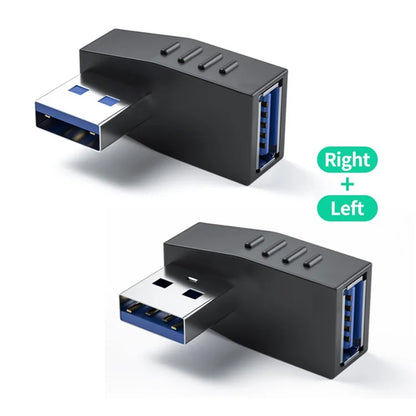 ENKAY HAT PRINCE 2Pcs Right Angle Converter USB 3.0 Male to Female 90 Degree Adapter