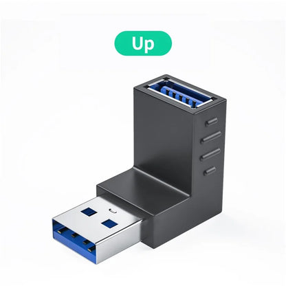 ENKAY HAT PRINCE USB 3.0 Male to Female Converter 90 Degree Right Angle Adapter