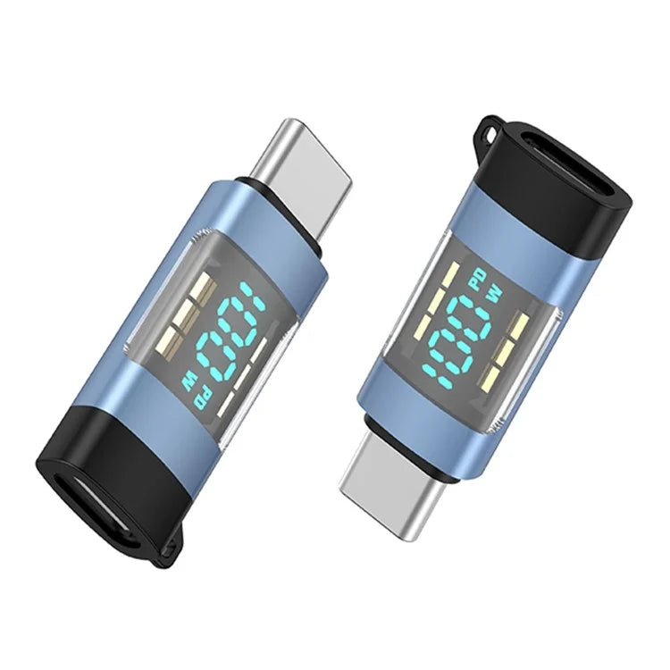 USB 3.1 Type-C to Type-C Male to Female Converter OTG Adapter with Digital Display