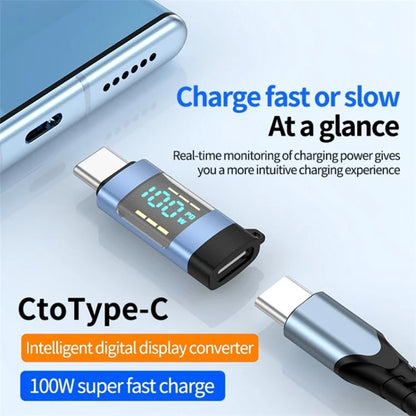 USB 3.1 Type-C to Type-C Male to Female Converter OTG Adapter with Digital Display